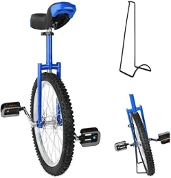 LXLH Monociclo LXLH Monociclo, Ejercicio de Ciclismo de Equilibrio de neumático de montaña Antideslizante Ajustable en Altura, con Soporte de Monociclo, Monociclo de Rueda, Azul, 16 Pulgadas