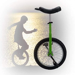 GAOYUY Bicicleta Monociclo De 16 / 18 / 20 Pulgadas, Altura Ajustable Neumático De Montaña De Butilo Antideslizante con Llanta De Aleación For Principiantes / Niños / Adultos (Color : Green, Size : 18 Inch)