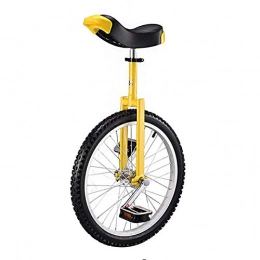 MXSXN Bicicleta Monociclo De 20 Pulgadas con Llantas De Acero De Aluminio Ajustable En Altura, Uni Cycle, Monociclo para Hombres, Mujeres, Adolescentes, Niños, Jinetes, Cumpleaños, Amarillo