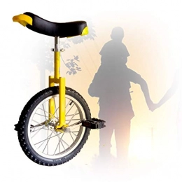 GAOYUY Bicicleta Monociclo Entrenador, Monociclo De Rueda De 16 / 18 / 20 / 24 Pulgadas Sillín Ergonómico Contorneado Ejercicio Diversión Bicicleta Ciclismo Fitness Para Principiantes ( Color : Yellow , Size : 18 inch )