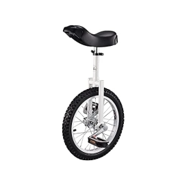  Bicicleta Monociclo Monociclo Ajustable Blanco para niños / Adultos, Equilibrio Ejercicio Bicicleta Divertida Fitness, con Soporte para Monociclo, 16 / 18 / 20 Pulgadas, Carga 150 Kg (Color : White, Size : 16 Inch)