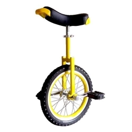 LRBBH Bicicleta Monociclo, NeumáTico Ajustable Antideslizante Entrenador de Rueda de Acrobacia Profesional Ejercicio de Ciclismo de Equilibrio para Kids Principiantes Y Adultos / 16 inches / amarillo