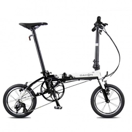 Monociclos Bicicleta Plegable Bicicleta Unisex 14 Pulgadas Bicicleta pequea Rueda porttil 3 velocidades Bicicleta (Color : Blanco, Size : 120 * 34 * 91cm)