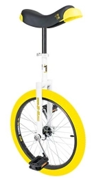 QU-AX Bicicleta QU-AX Luxus - Monociclo (406 mm), color blanco con neumáticos amarillos