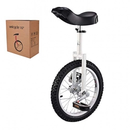 rgbh Bicicleta rgbh Monociclo Entrenador, Unicycle Altura Ajustable Skidproof Mountain Tire Balance Ciclismo Ejercicio Bicicletas para Principiantes / Profesionales / Niños / Adultos White-16 Inches
