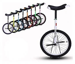 Unicycle Monociclo Unicycle 16"Bike, Unisex Frame Steel Mark and Alloy Wheel, niños y Principiantes cuya Altura 120-140 cm (Color : White, Size : 16 Inch Wheel)