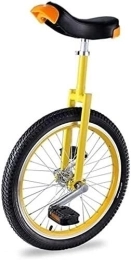 VEMMIO Bicicleta VEMMIO Monociclo for Adultos con Ruedas de 16 / 18 / 20 Pulgadas, sillín cómodo estándar, Ejercicio al Aire Libre for Principiantes Al Aire Libre (Color : Giallo, Size : 18 Inch)