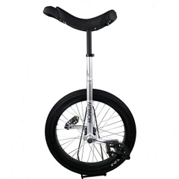 ywewsq Monociclo ywewsq 20", Entrenador para niños / Adultos Monociclo Altura Ajustable, Antideslizante Butyl Mountain Tire Balance Ciclismo Bicicleta estática (Color: Silver, Size: 20 Inch)