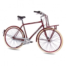 CHRISSON Bicicleta 71, 12 cm pulgadas VINTAGE CITYRAD bicicleta caballeros CHRISSON VINTIAGO con 3 G NEXUS rojo 56 cm - 71, 1 cm
