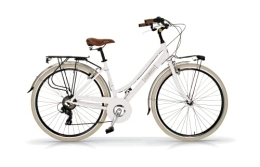 AIRBICI Paseo Airbici Bicicleta de Paseo Mujer Blanca Modelo Elegance 605AL | Bicicleta Vintage de Paseo 6 Velocidades, Chasis de Aluminio, Guardabarros, Luces LED y Portaequipajes | Bici Urbana Mujer