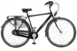 amiGO Bicicleta Amigo Bright - Bicicleta de Cuidad de 28 Pulgadas para Hombres - Adecuada para Alguien a Partir de 175-185cm - Engrenaje Shimano Nexus con 3 velocidades - con V-Brakes, iluminación y estándar - Negro
