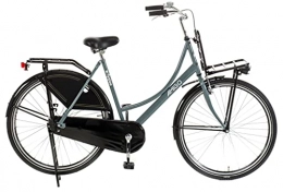 amiGO Paseo Amigo Eclypse - Bicicleta de Ciudad de 28 Pulgadas para Mujeres - con V-Brake, Freno de Retroceso, portaequipajes Delantero, iluminación y estándar - Gris / Negro