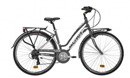 Atala Bicicleta Atala 2020 Discovery - Bicicleta de Ciudad para Mujer, 21 velocidades, Color Antracita y Blanco, Talla 44 (S)
