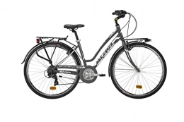 Atala Bicicleta Atala Citybike para mujer modelo 2021 Discovery S, 18 velocidades, color antracita - blanco, talla 49 (M)