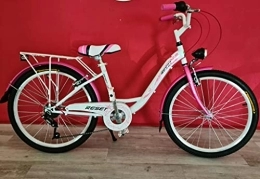RESE Bicicleta Bicicleta 24 Holanda Reset Princess 7 V blanco rosa