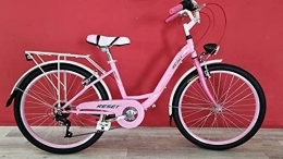 RESE Bicicleta Bicicleta 24 Holanda Reset Princess 7 V rosa blanco