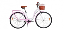 Desconocido Bicicleta Bicicleta BDW de 28 pulgadas, para mujer, para ciudad, trekking, 1 marcha, cesta KOSTELNOS (rosa)