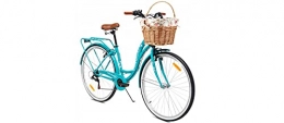 Desconocido Bicicleta Bicicleta BDW de 28 pulgadas, para mujer, para ciudad, trekking, 6 velocidades Shimano, cesta KOSTELNOS (azul)