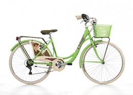 Cicli Cinzia Paseo Bicicleta Cinzia Belle Epoque para mujer, cuadro de acero, 6 velocidades, 26 pulgadas, talla 44, Apple Green