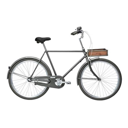 Velorbis Paseo Bicicleta Confort para Hombre: Velorbis Urban Chic, Bicicleta de 3 velocidades, 22.5" con cesta grande y neumáticos protegidos contra pinchazos (Ratón gris, 57 cm)