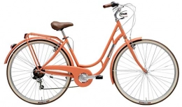 Adriatica Paseo Bicicleta de 28 pulgadas para mujer Adriática Danish Shimano, 6 V, color salmón