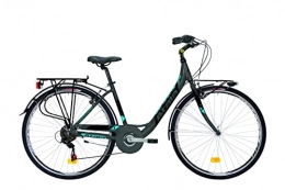 Atala Bicicleta Bicicleta de ciudad Atala 2021 Pleasure 7 velocidades Cuadro bajo Lady 44 Color antracita / azul