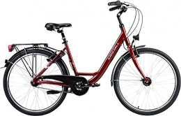 Benelli Paseo Bicicleta de cristal Cite Confort 125 Hydroformed 6061, de aluminio, geometría extra profunda, color rojo