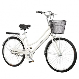 Bicicleta De Crucero De 26 Pulgadas De 26 Pulgadas, Bicicleta Clásica Bicicleta De Bicicleta Bicicleta Bicicleta Bicicleta (Bicicleta para Mujer, Dama)(Color:Blanco)