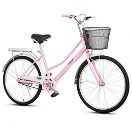 M-YN Paseo Bicicleta De Crucero De 26 Pulgadas De 26 Pulgadas, Bicicleta Clásica Bicicleta De Bicicleta Bicicleta Bicicleta Bicicleta (Bicicleta para Mujer, Dama)(Color:Rosa)