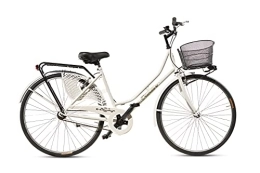 Desconocido Paseo Bicicleta de paseo holandesa para mujer, talla 26, bicicleta de ciudad vintage retro con cesta blanca