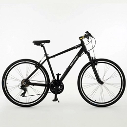 Velomarche Paseo Bicicleta de trekking NIRVANA Velomarche con marco de aluminio y horquilla amortiguada., negro mate, 54 cm