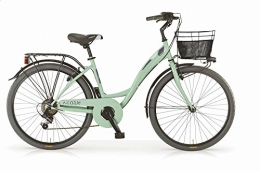 MBM Paseo Bicicleta MBM Agor para mujeres, cuadro de acero, 26", 6 velocidades, tamao 43, cesta incluida, cinco colores disponibles (Menta, H43)