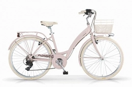 MBM Paseo Bicicleta MBM Primavera 2017 para mujeres, cuadro de aluminio, 6 velocidades, cesta incluida, dos tamaos y seis colores disponibles (Rosa, H46 (rodado 28"))