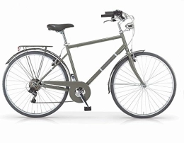 MBM Bicicleta Bicicleta MBM Silvery para hombres, cuadro de acero, 28", 6 velocidades, tamao 52, tres colores disponibles (Verde Militar, H52)