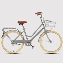 ZMHPLKH Paseo Bicicletas Bicicleta de Ciudad Bicicleta de Carretera Bicicleta Urbana para Mujer de 26 Pulgadas moma Bikes, 1 velocidades Opcionales, diseño Ligero, con Bloqueo antirrobo 26in Gray