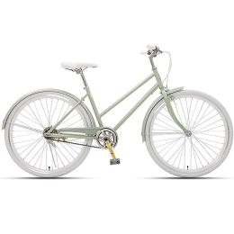 LEAUX Paseo Bicicletas para mujer, bicicleta de playa para mujer, bicicleta clásica unisex, bicicleta de turismo, 24 / 26 pulgadas, 7 velocidades, ligera y cómoda, adecuada para viajes diarios(Color:Green, Size:24