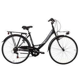 Bike evolution Paseo BIKEVOLUTION - Bicicleta de ciudad para mujer 66 cm, 6 velocidades, color negro