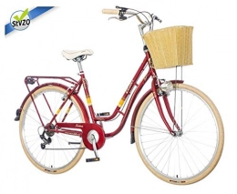 breluxx Bicicleta breluxx Venera Fashion Karma 2019 - Bicicleta de Ciudad para Mujer (28", con Cesta y luz, 6 Marchas), Color Rojo