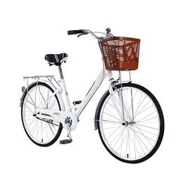 CHHD Bicicleta CHHD Bicicleta para Mujer de 24 Pulgadas, Bicicleta Urbana de Acero con Alto Contenido de Carbono, una Velocidad, para Hombres y Mujeres, vehículos recreativos para Estudiantes Adultos,