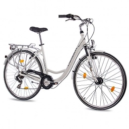 CHRISSON Paseo CHRISSON '28 Pulgadas Aluminio City Bike Bicicleta Bicicleta relaxia 1.0 con 6 velocidades Shimano Blanco