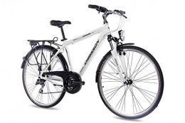CHRISSON Paseo CHRISSON '28pulgadas Lujo aluminio City Bike Bicicleta de trekking hombre bicicleta intouri Gent con 24g Shimano Blanco Mate