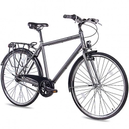 CHRISSON Paseo CHRISSON City One - Bicicleta de ciudad para hombre (28 pulgadas, 53 cm), color gris antracita mate con 7 marchas Shimano Nexus