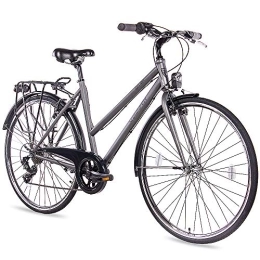 CHRISSON Paseo CHRISSON City One - Bicicleta de ciudad para mujer (28 pulgadas, 50 cm), color antracita mate