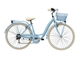 Cicli Adriatica Paseo CICLI ADRIATICA Bicicleta Panda de mujer marco de acero, rueda de 28", mujer, Azzurro Opaco, 44 cm