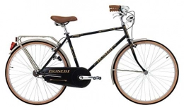 CINZIA Paseo CINZIA - Bicicleta de Hombre de 26 Pulgadas, Bombas de una Sola Velocidad, con portaequipaje, Color Negro y Dorado