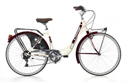 Cicli Cinzia Paseo Cinzia Liberty - Bicicleta holandesa para mujer, 6 velocidades, color crema y burdeos
