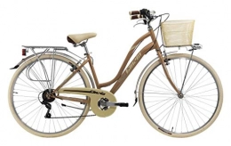CINZIA Bicicleta Correa para bicicleta de mujer de viaje 28 Shimano 6 V Oro Misty