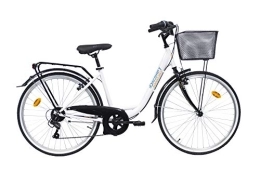 Denver Bicicleta Discovery Bicicleta urbana para mujer de 26 pulgadas en color blanco