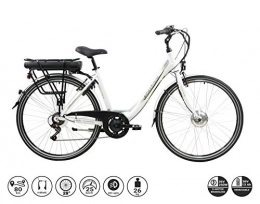 F.lli Schiano Paseo F.lli Schiano E- Moon Bicicleta eléctrica, Adultos Unisex, Blanco, 28"