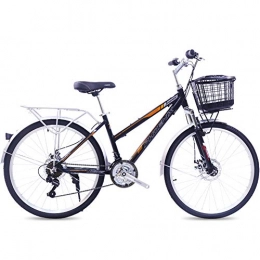 FXMJ Paseo FXMJ Bicicleta de Mujer, Ruedas de 26 Pulgadas, Bicicleta Urbana cómoda, Bicicleta de Verano de 7 velocidades para Mujer con Marcos de Aluminio, Naranja